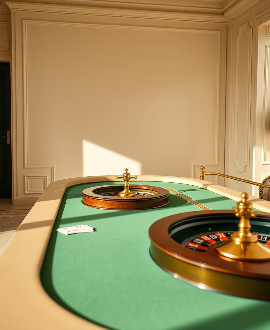 A live dealer table set for play